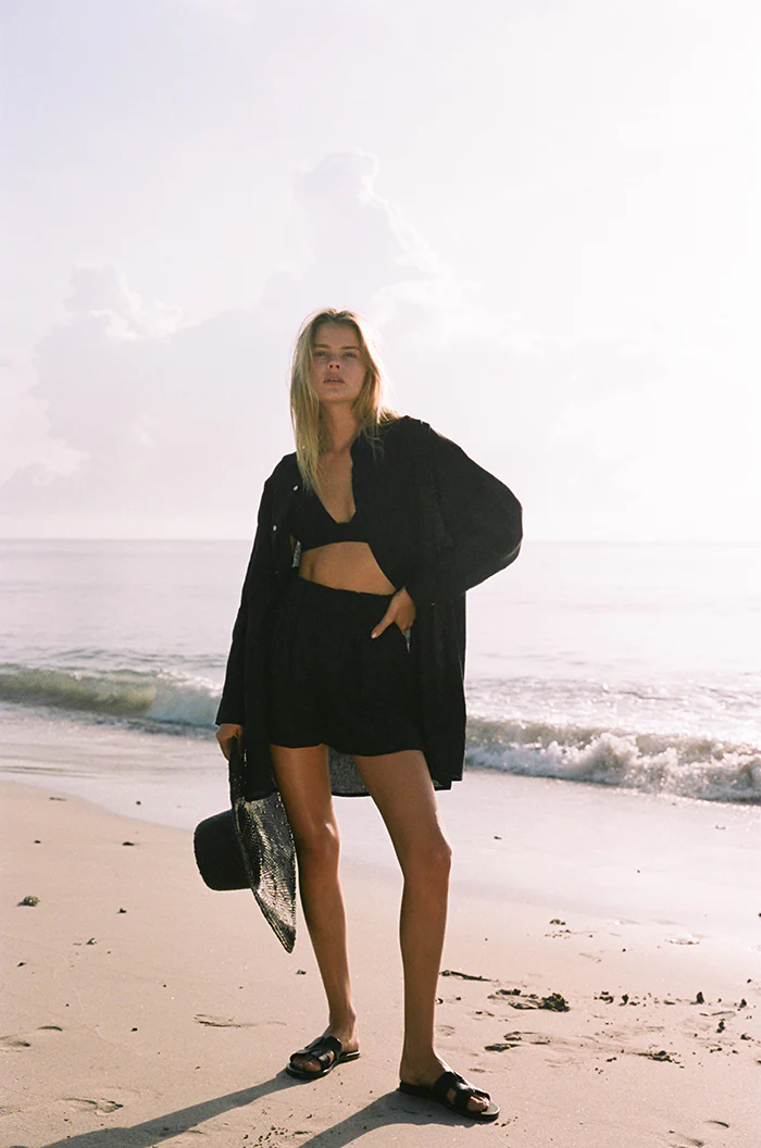 SUMMER Shirt Dress - black linen - Image 6